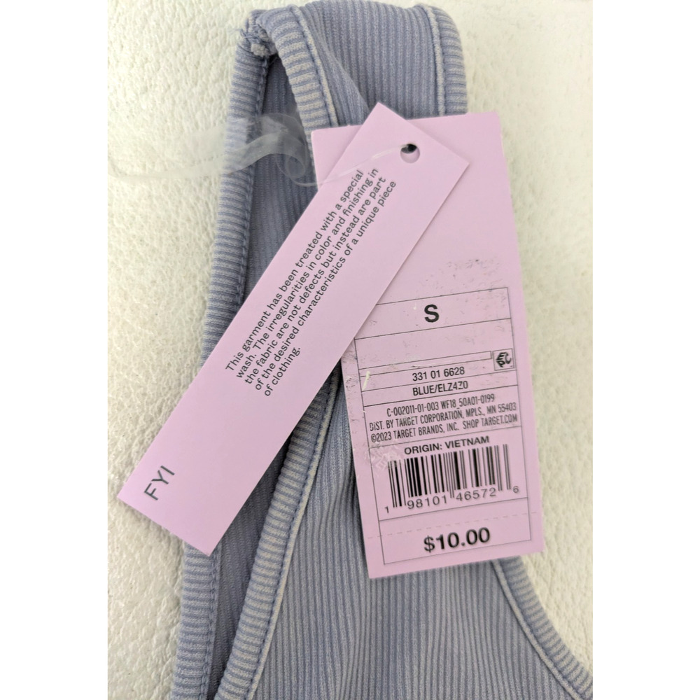 Womens Slim Fit Ribbed Tiny Tank Top Blue Size Small - Picture 6 of 10